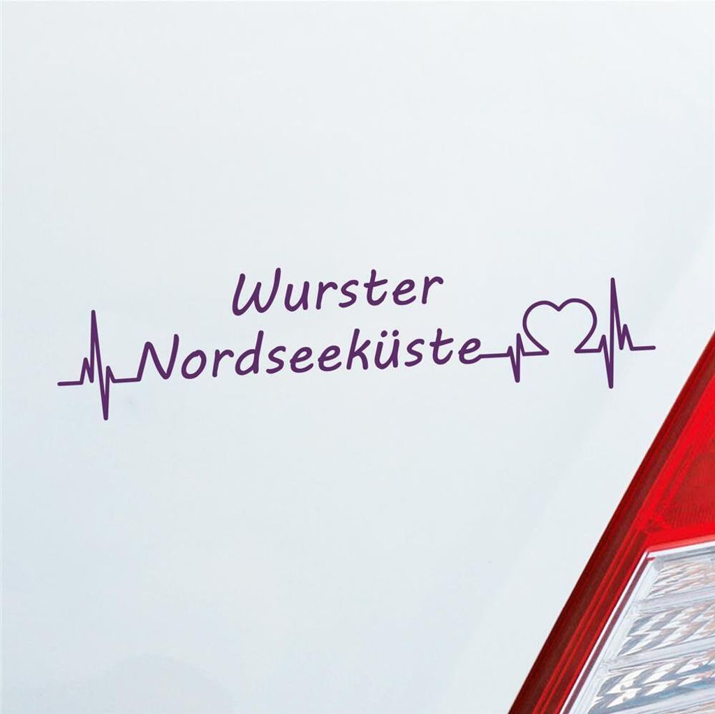 Auto Aufkleber Wurster Nordseeküste 19x5 cm Lila Sticker Heckscheibenaufkleber