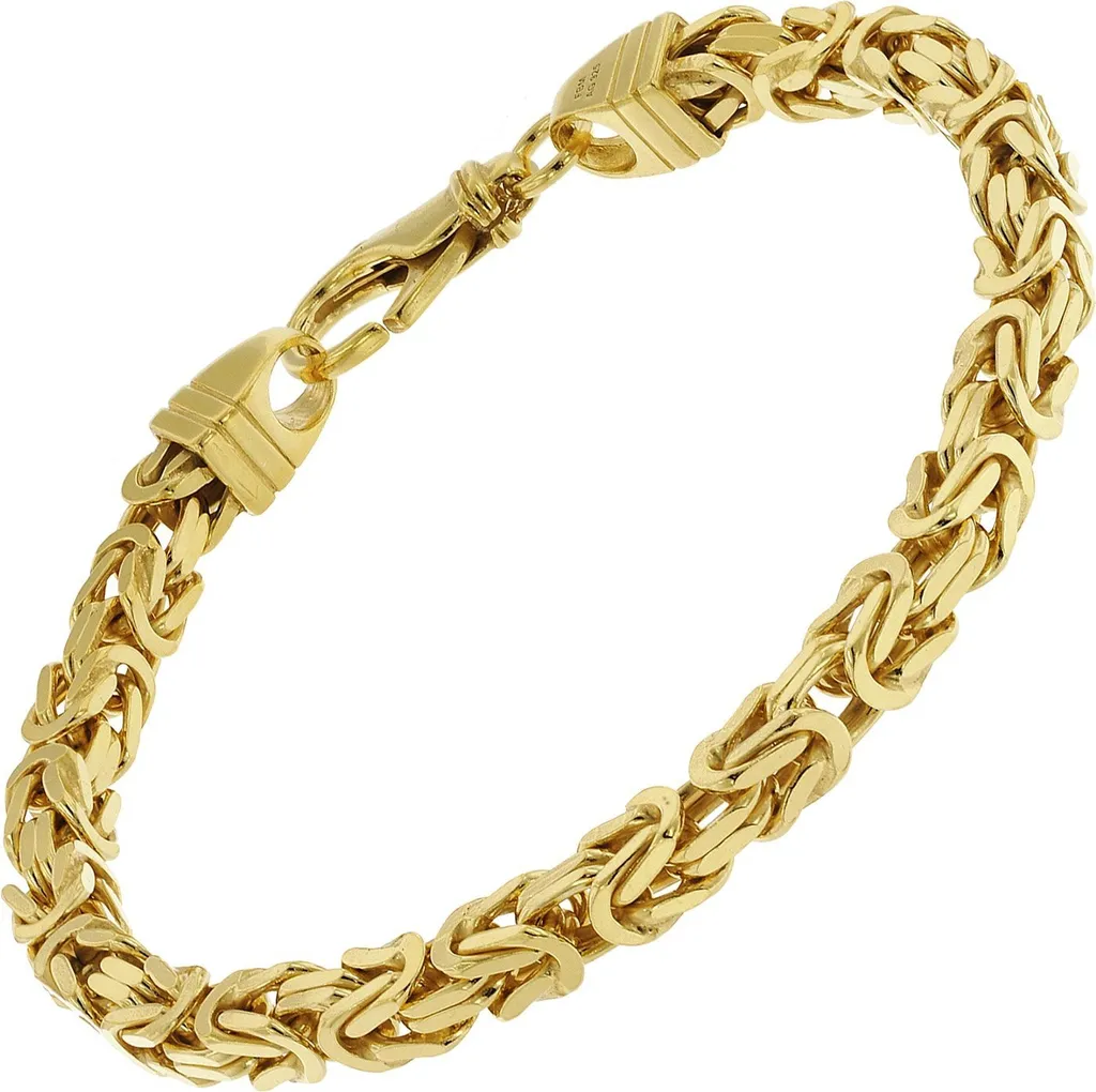 Bracelet argent 925 doré maille royale 4,7 mm, bijou robuste longueur 23 cm