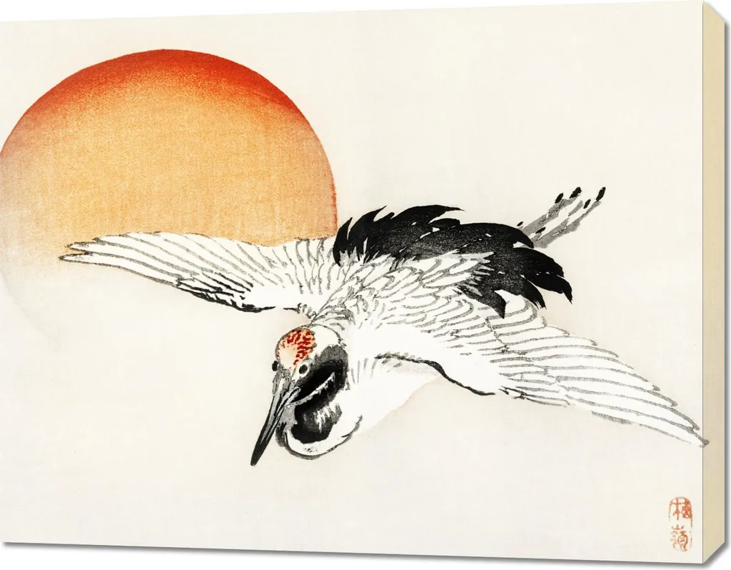 Grand Tableau de Salon Japonais 90x70 cm pour Décoration Zen Vintage