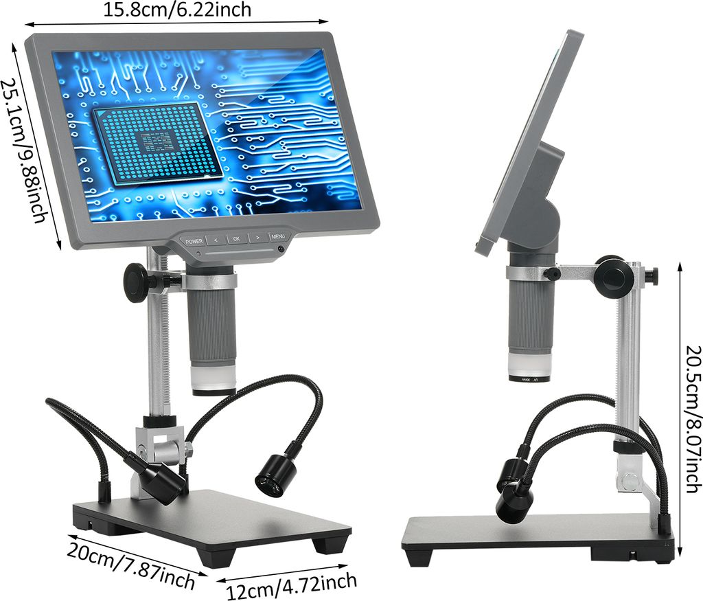 Digitales Mikroskop mit 10,1'' IPS-Bildschirm TV Digitales Produktbild 