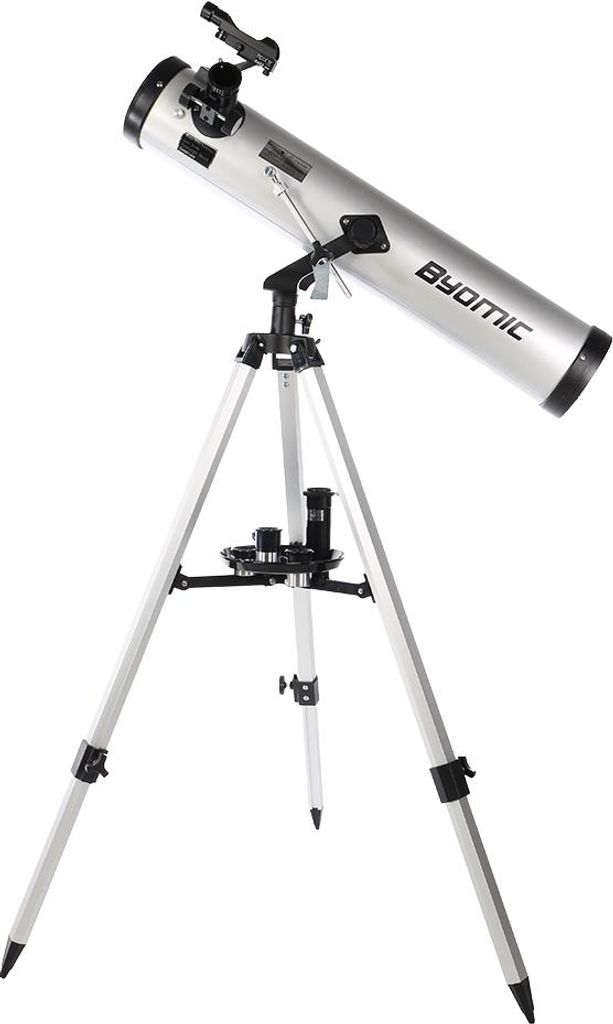 Byomic Einsteiger Spiegelteleskop 76-700 Silber mit Koffer