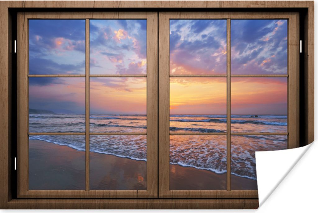 MuchoWow Poster Aussicht - Strand - Meer 180x120 cm - Fotoplakat