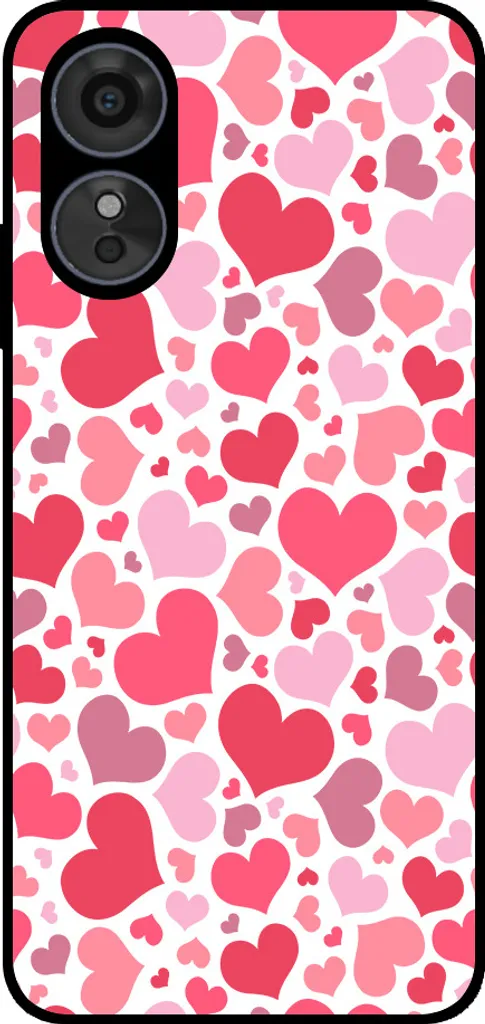 Mixroom Cover In TPU Morbido Per OPPO A53 – Fantasia Cuoricini Multicolore M581 – Custodia Flessibile E Stampata