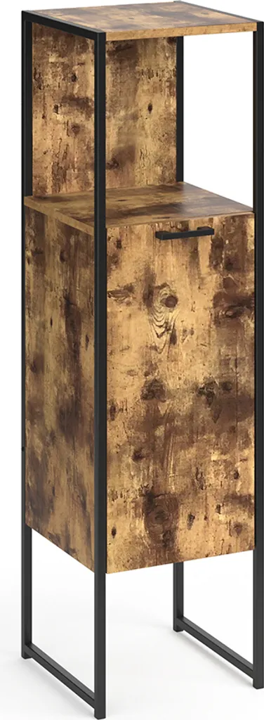 Meuble Haut de Salle de Bain Vicco Fyrk en Bois Antique et Métal Noir