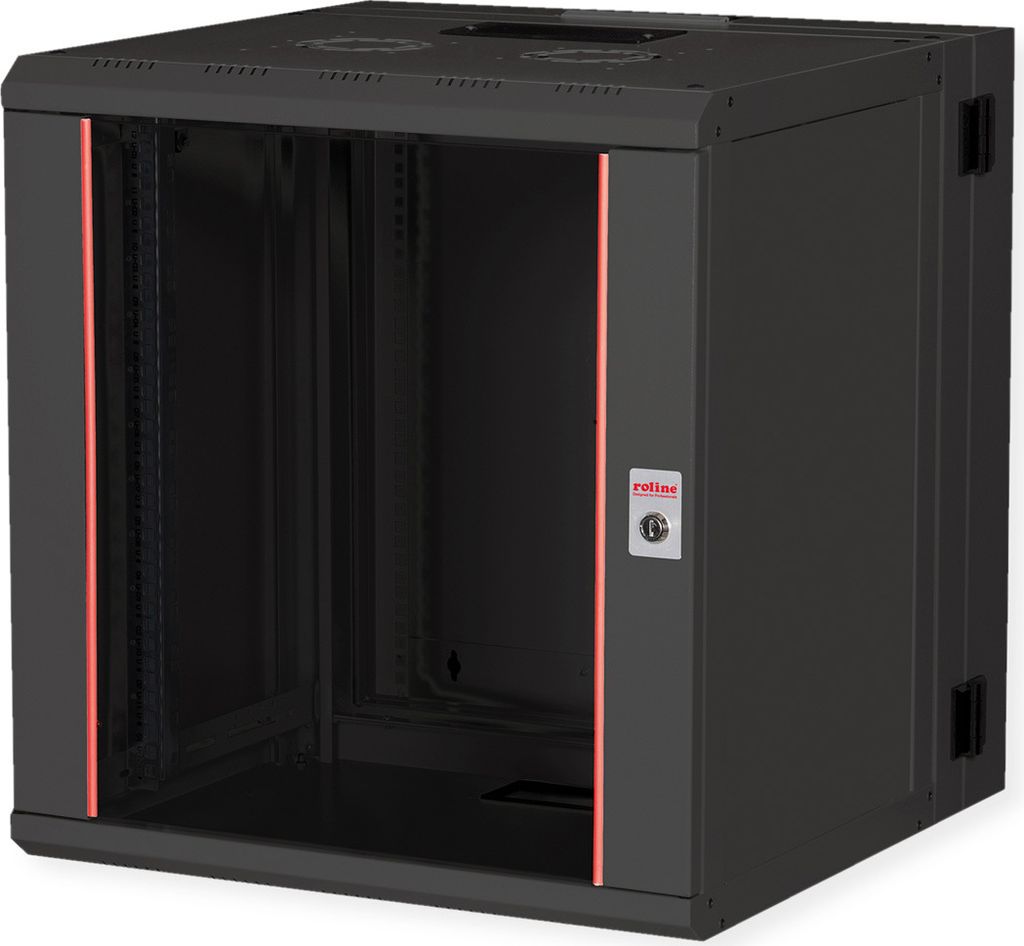ROLINE 19-Zoll Wandgehäuse Pro 12 HE, 600x600 BxT zweiteilig schwenkbar schwarz