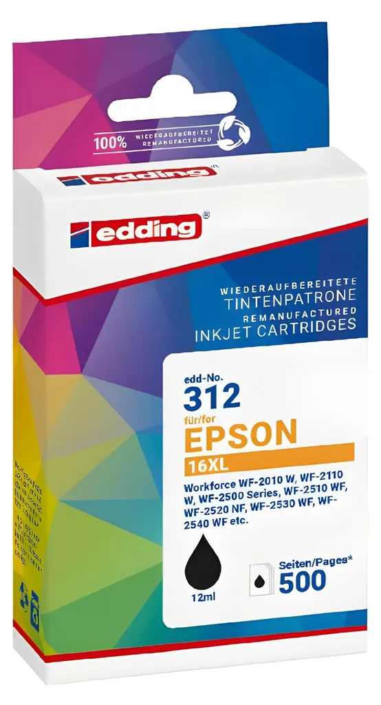 Encre noire compatible Epson T1631 pour imprimantes WorkForce WF-2010