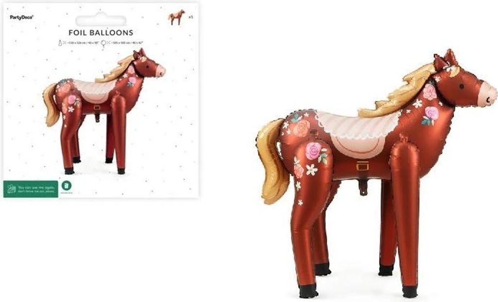 Balon foliowy Koń mix kolorów 110x126 cm PartyDeco Obrázok produktu 