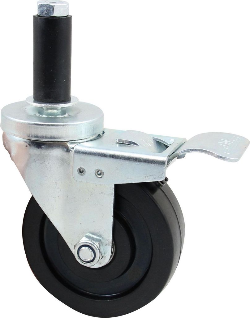 Rad schwarz 100 mm mit Bremse, Gummi, ESD