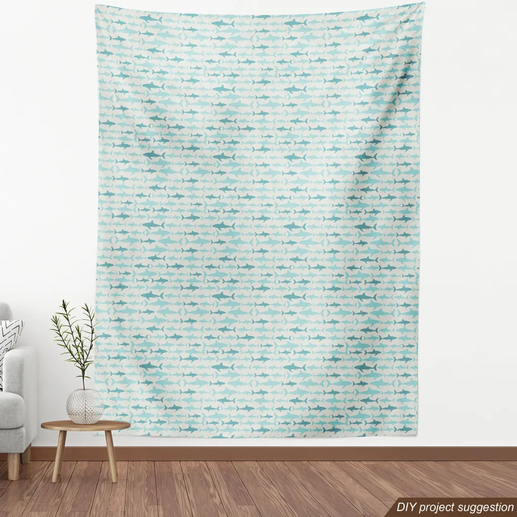 Tissu Requin Bleu Sarcelle 3m, Impression Numérique Haute Définition