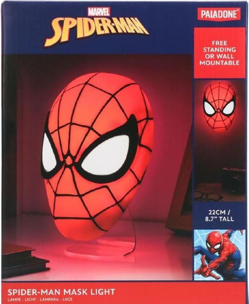 Paladone Spiderman Mask Light, Rot, Weiß, Erwachsener & Produktbild 