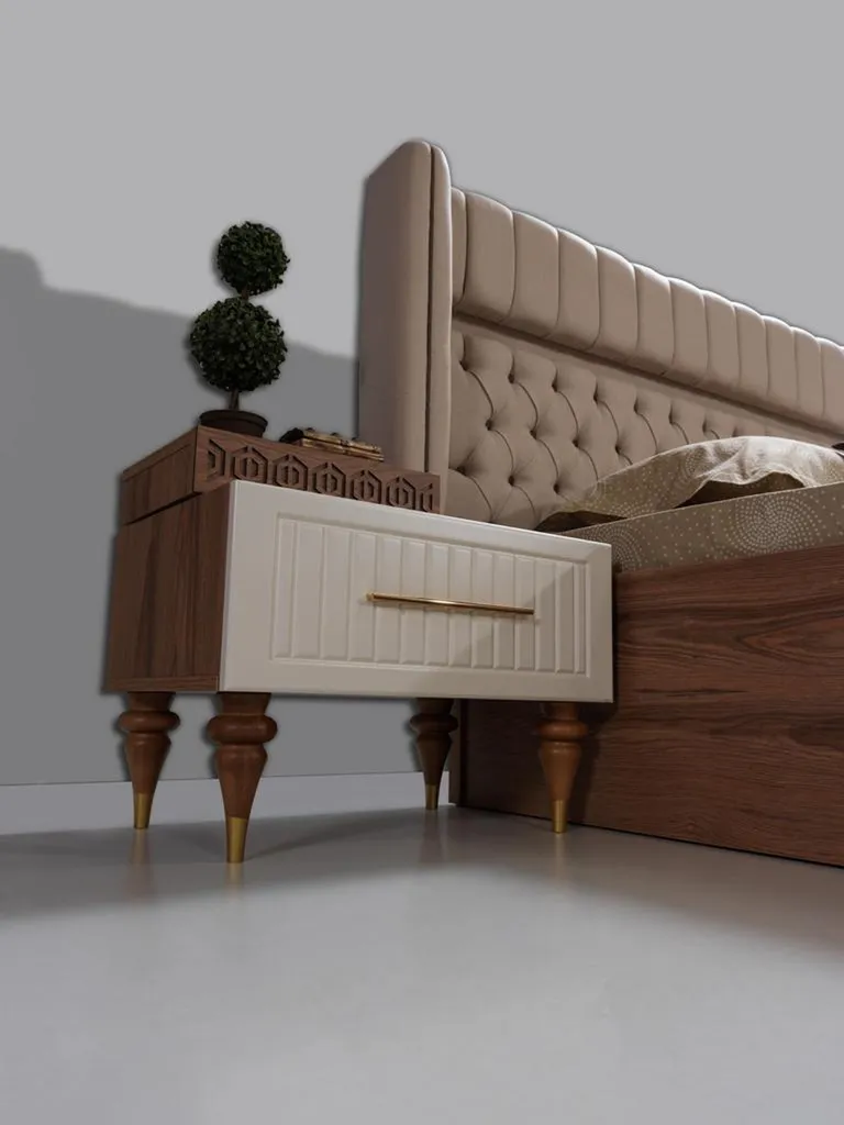 Table de chevet en bois anti-rayures pour optimiser l'espace nuit