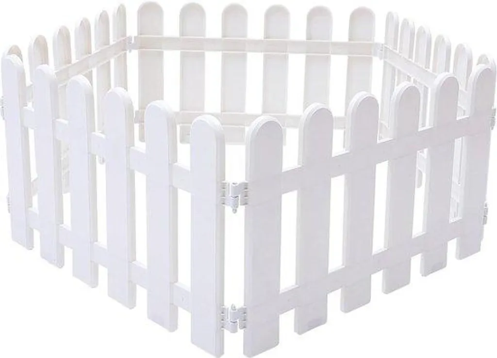 Clôture jardin vinyle blanc pour parterres de fleurs lot de 5 grilles