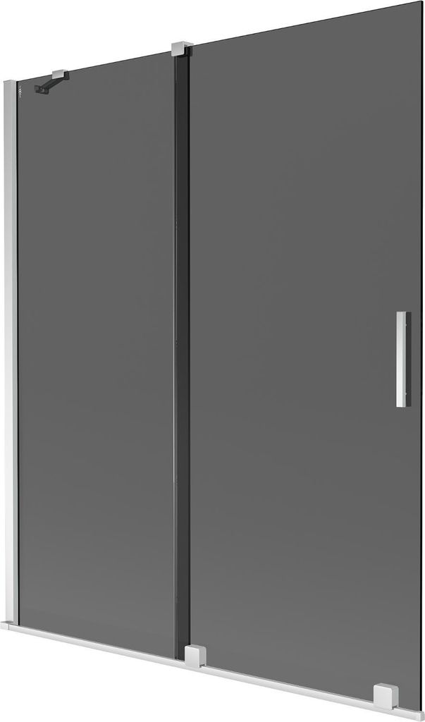 Mexen Velar Duschabtrennung 2-flügelig verschiebbar 140 x 150 cm, grafit, chrom - 896-140-000-41-01