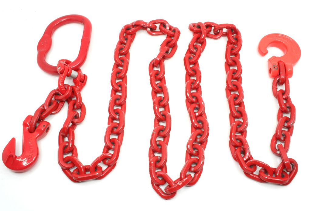 Forstkette vierkant 8 mm | 2,5 m mit Verkürzung und Schlinghaken, Rückekette