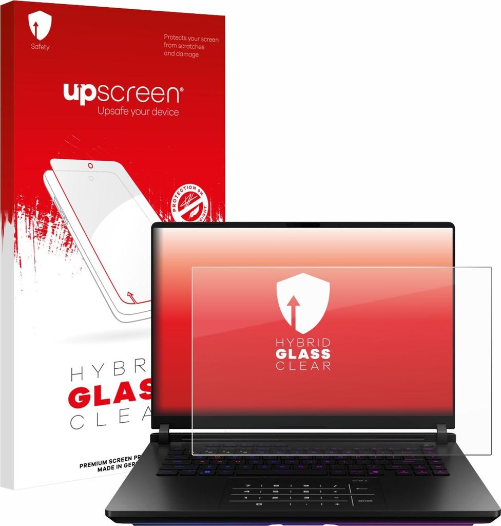 upscreen Schutzglas für ASUS ROG Strix SCAR 18 2025 Schutzfolie Panzer Folie Glas Display Schutz klar