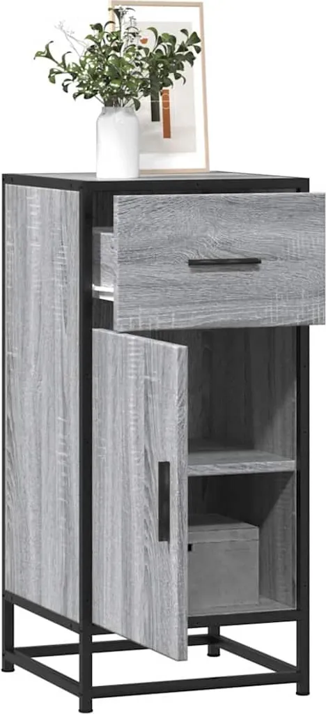 vidaXL Credenza Grigio Sonoma 35,5x35x76 cm | Mobiletto Industrial Legno