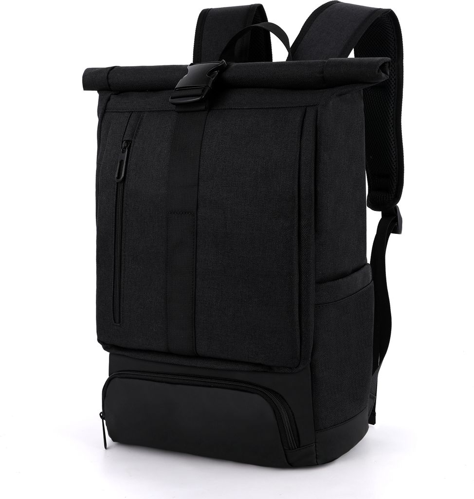 Mofut Rucksack Damen Herren, Rucksack Laptop Tasche 15,6 Zoll, Laptop Rucksack weit öffenbar, Rolltop Rucksack Backpack für Schule,Fahrradfahren