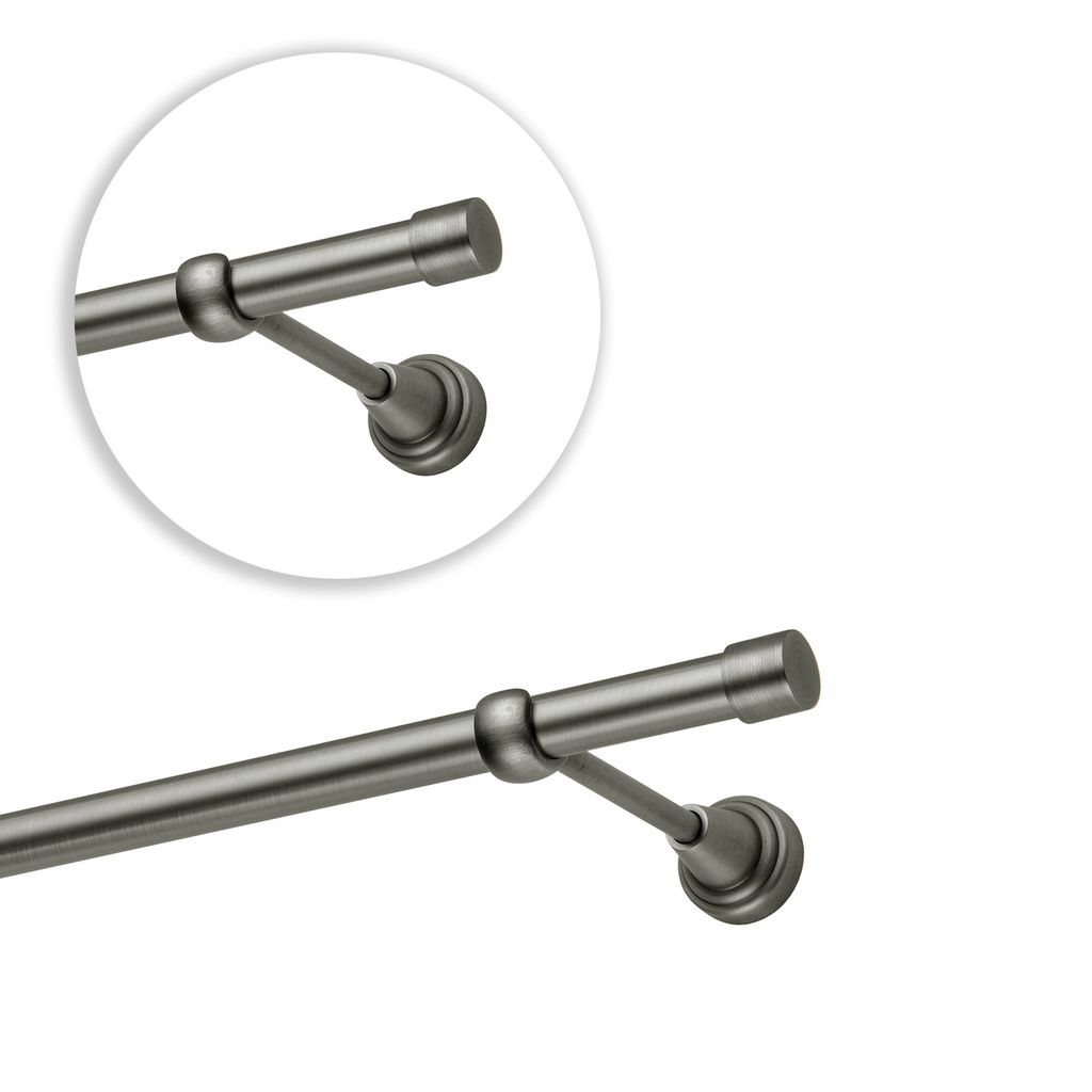 Aste Per Tende In Metallo Regolabili 81-122 Cm - Set Bianco Con Staffe, Asta Decorativa 5/8 Per Finestre, Camere E Soggiorni - 2