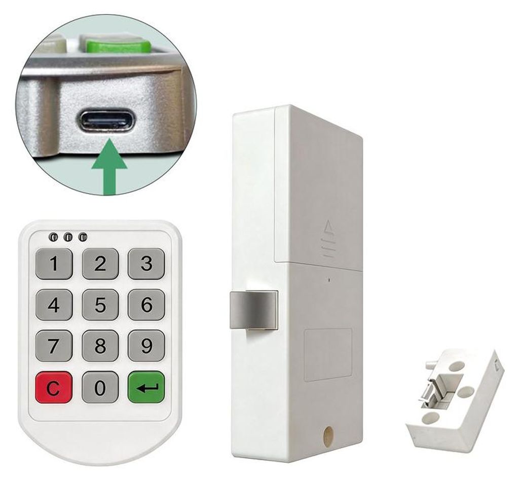 Elektronisches Zahlenschloss für Schränke – Tastatur, Produktbild 