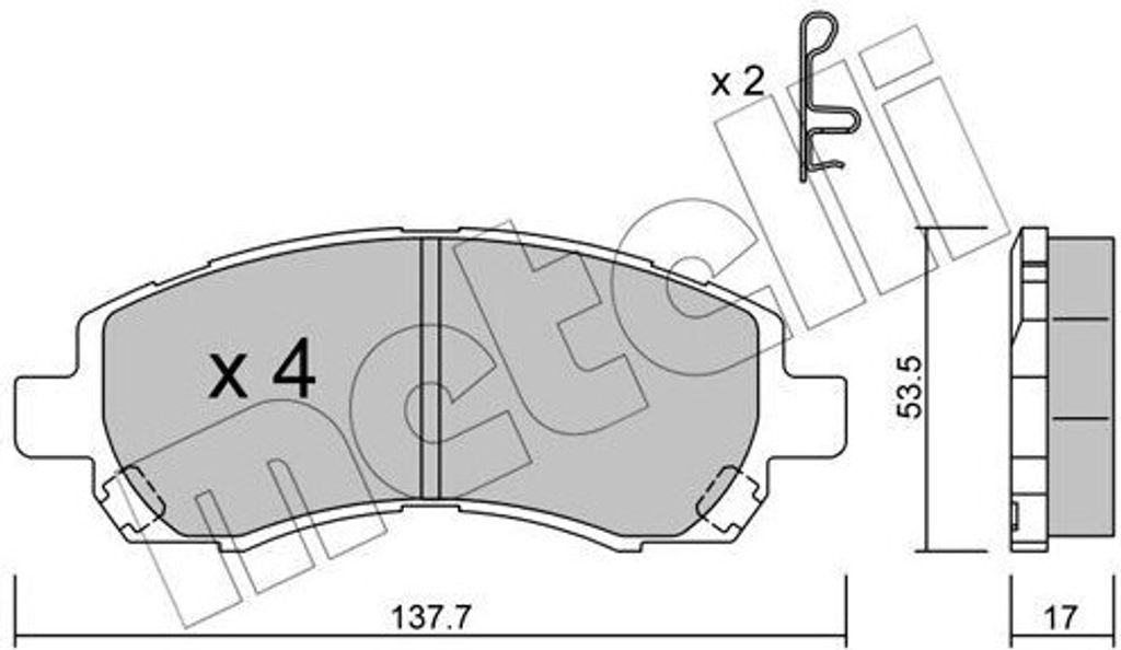 METELLI Bremsbeläge Satz Vorne Bremsklötze für SUBARU IMPREZA Stufenheck (GD) 22-0295-0
