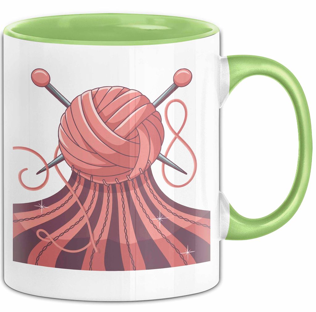 Stricker Tasse Geschenk Lustige Geschenkidee Spruch Für Garn Liebhaber (Grün)