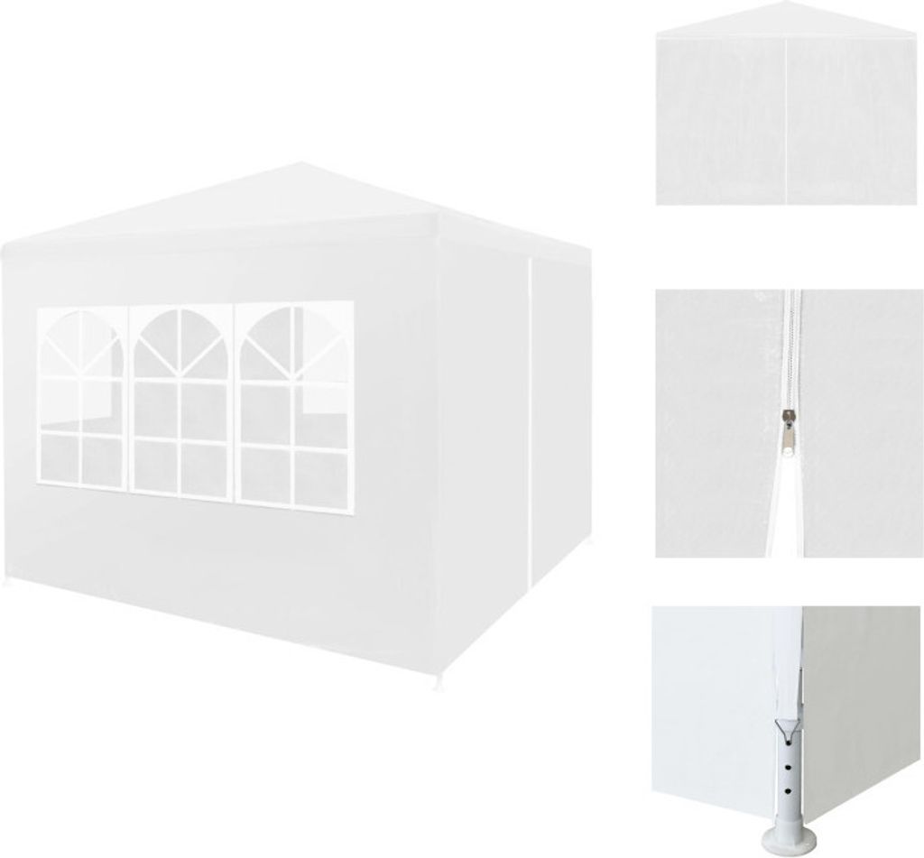 vidaXL Partyzelt 3x3 m Weiß - Pavillons & Partyzelte