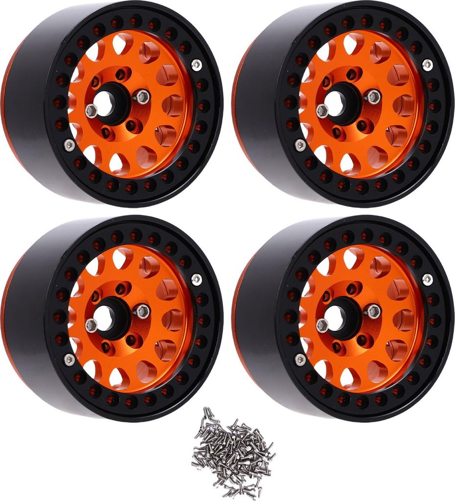 4pcs 1,9 Zoll RC Rad Hub -Accessoires Aluminiumlegierung für 1/10 Crawler Car Orange