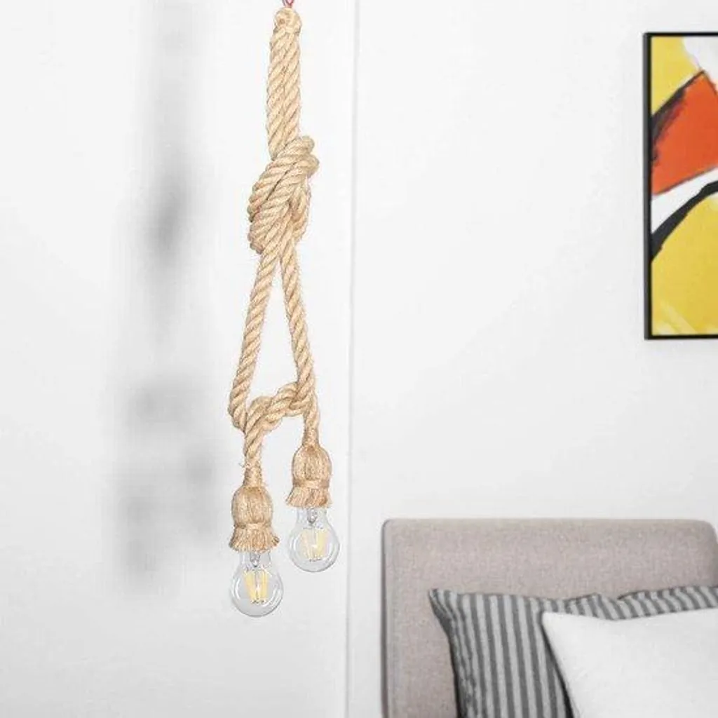 Suspension Corde de Chanvre Style Vintage - Pack de 27 Luminaires