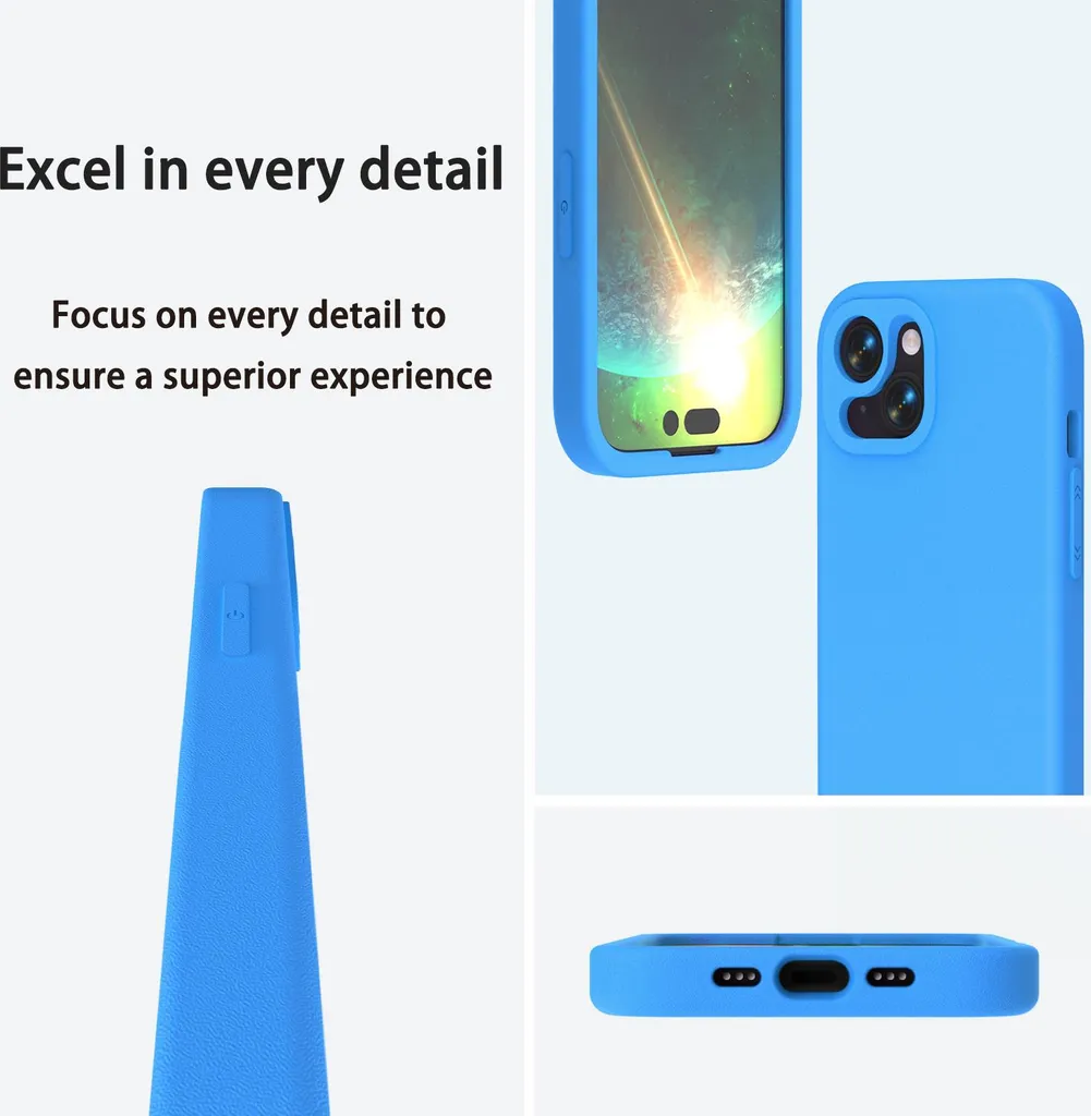 Cover protettiva in EVA morbida per iPhone 14, custodia antiurto, cover anti-shock leggera Blu - 4