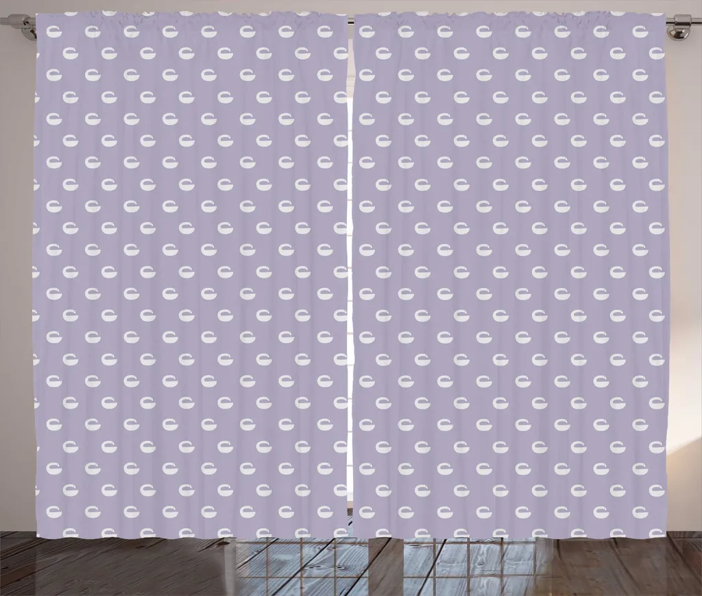 Rideau ABAKUHAUS Swans Rustique Mauve et Perle à Boucles - 280x225 cm