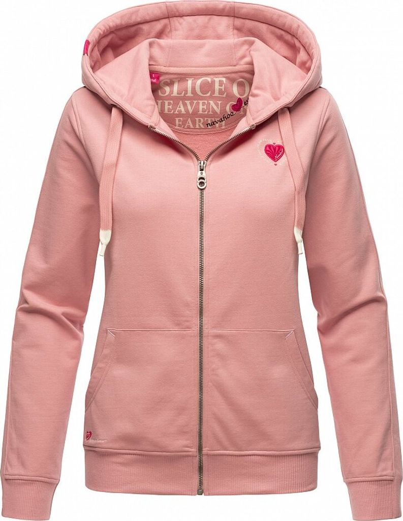 Navahoo Damen Hoodie Sweatjacke Kapuzen Jacke Sweater Pullover Cremetörtchen Powder Rose Gr: 34 - XS