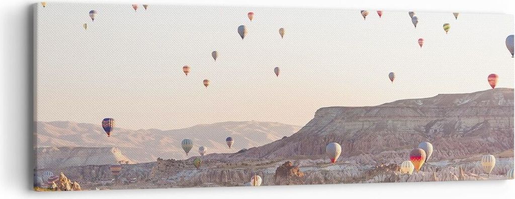 Bild auf Leinwand - Leinwandbild - Berge Ballon Flug - 90x30cm - Wand Bild - Wanddeko - Wandbilder - Leinwanddruck - Bilder - Kunstdruck - Wanddeko...