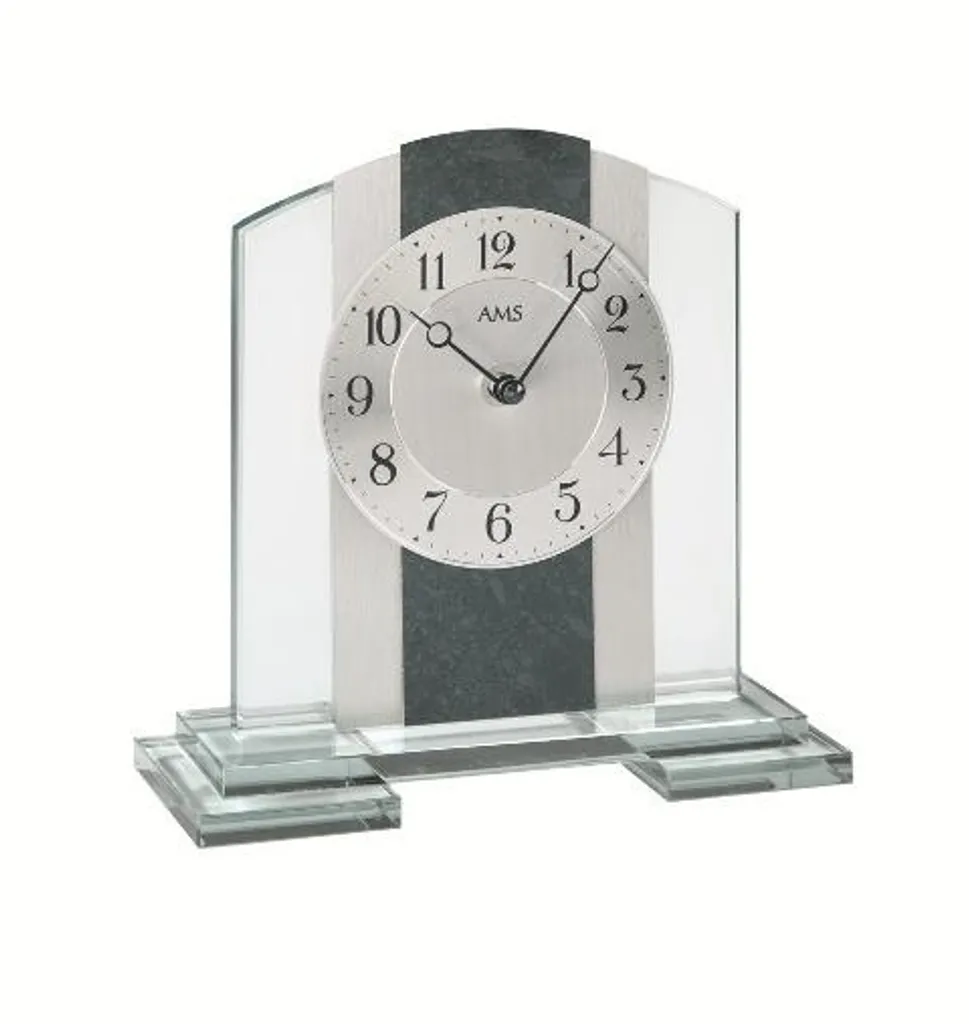 Horloge de table AMS silencieuse avec cadran lisible en verre minéral