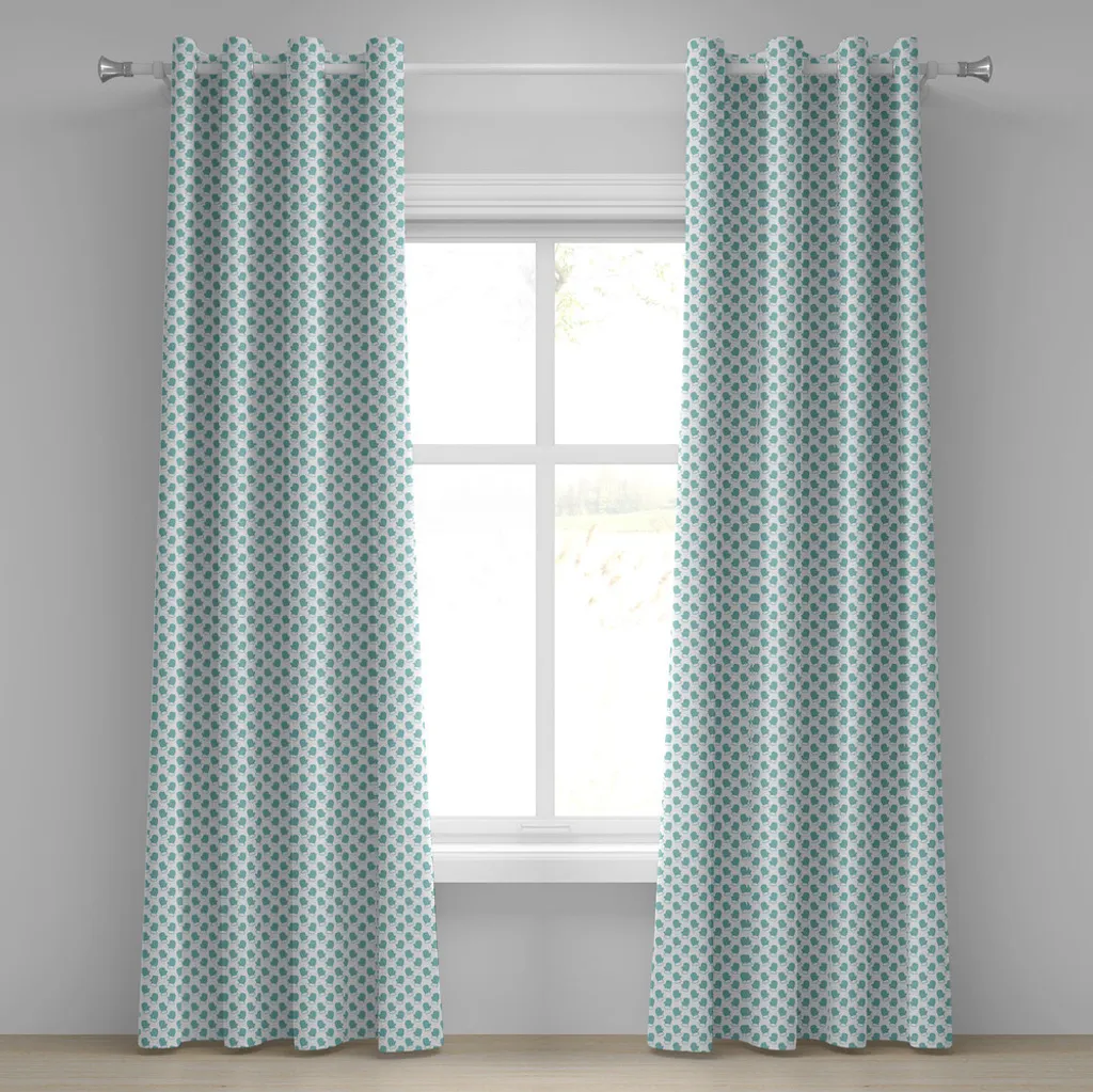 Rideau à œillets turquoise ABAKUHAUS motif hivernal neige 280x175 cm