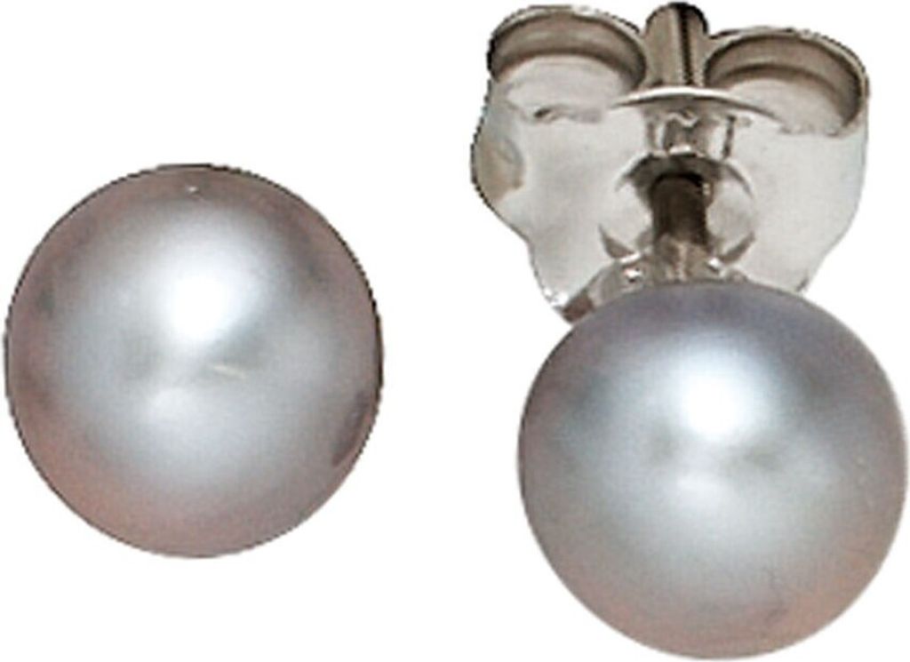 5-5,5mm Ohrstecker Perlenohrstecker mit Süßwasser Perlen grau 925 Silber
