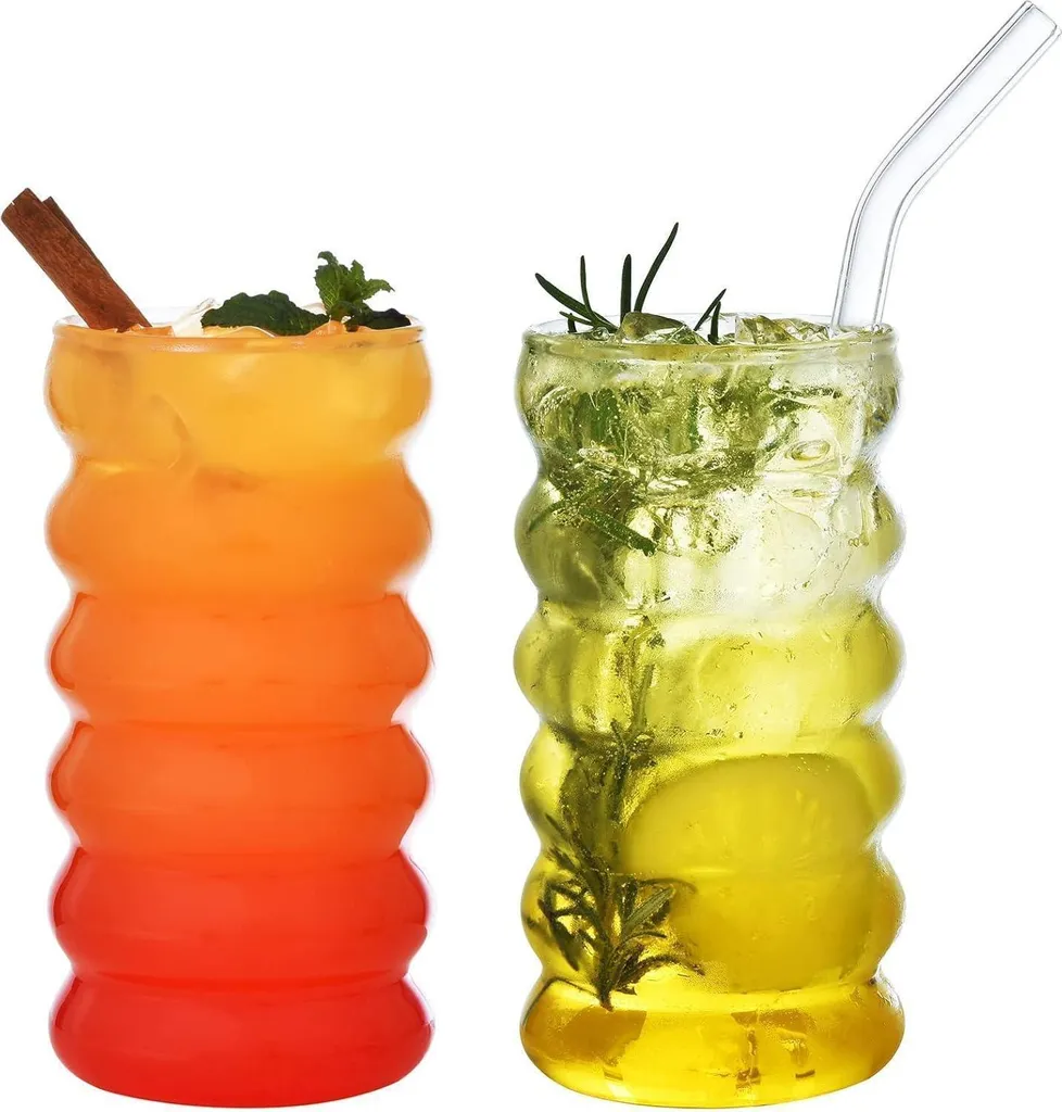 Bicchieri Estetici ALINK Wave 475ML | Set 4 Pezzi per Matcha & Coffee - 8