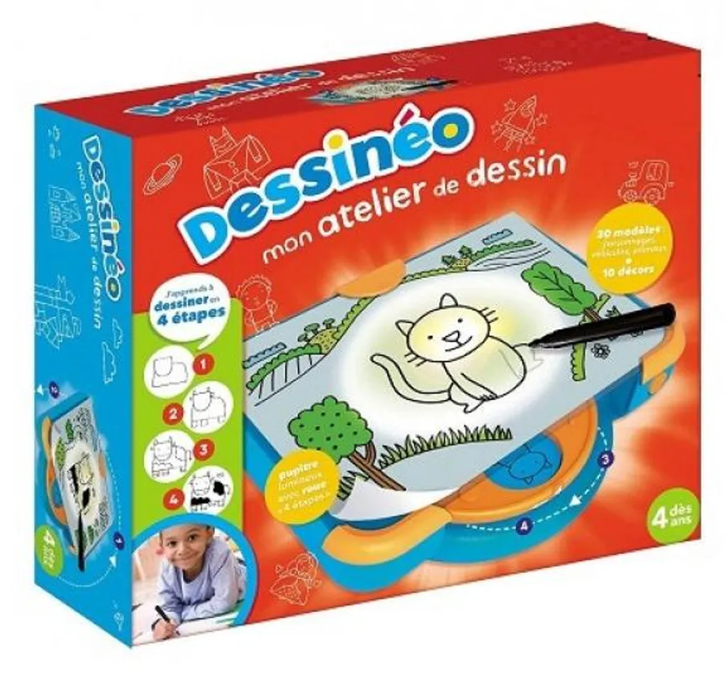 Apprendre à dessiner dès 4 ans : Pupitre lumineux Nathan Dessineo