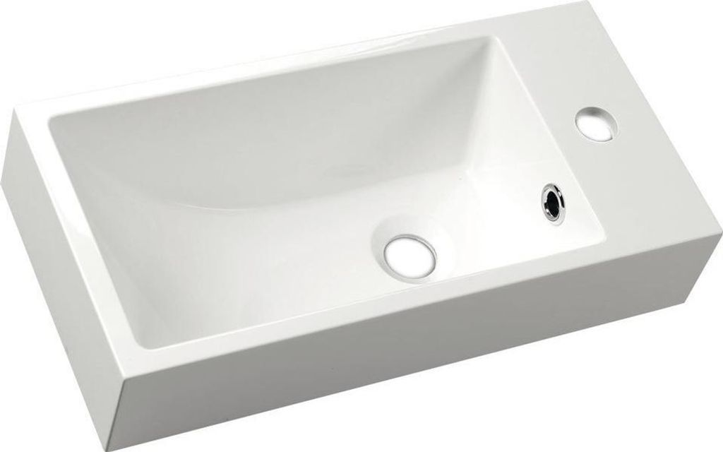 Sapho ARIANA Gussmarmor-Waschtisch 50x25cm, rechts, weiß