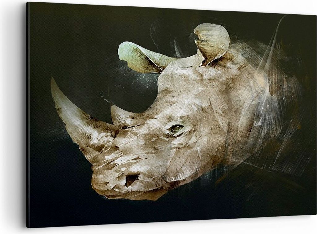 Bild auf Leinwand - Leinwandbild - Tier Abstraktion - 100x70cm - Wand Bild - Wanddeko - Wandbilder - Leinwanddruck - Bilder - Kunstdruck - Wanddeko...