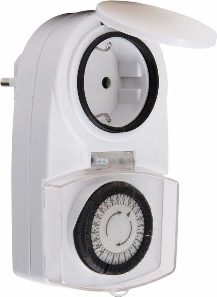 Programmateur de prise journalier mécanique IP44 pour locaux humides 16A