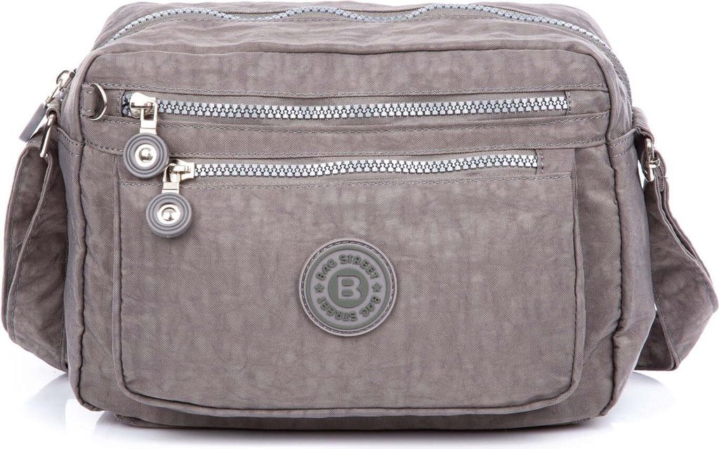 Bag Street Damenhandtasche, leicht, kompakt, ideal für Reisen und Ausflüge, verstellbarer Schultergurt Grau