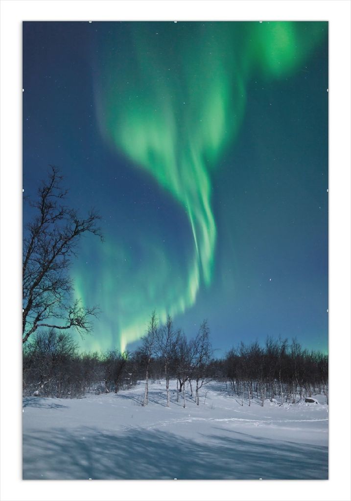 Wallario Wandbild Polarlicht in Schweden, Größe: 61 x 91,5 cm, Poster mit rahmenlosen Bildhalter