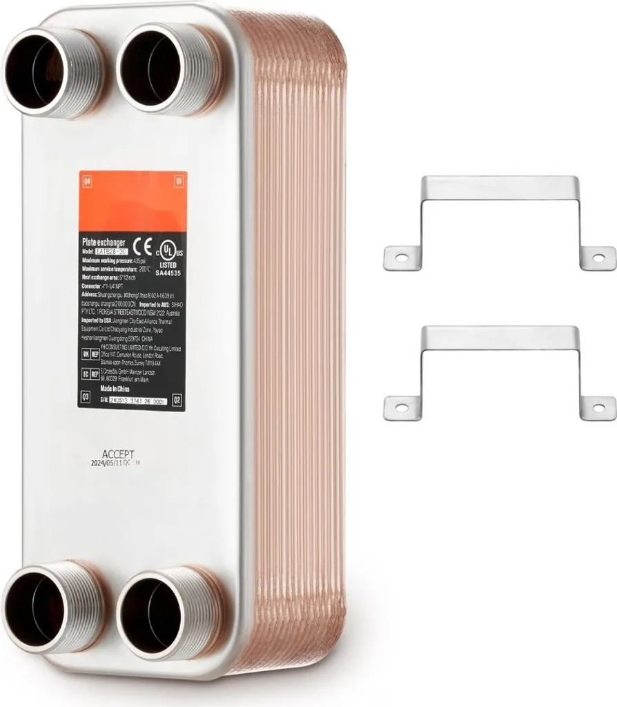 Échangeur thermique à plaques brasées en acier inoxydable 316L 30 pcs