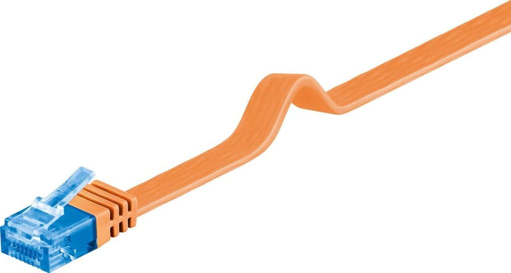 Goobay CAT 6A Flach-Patchkabel, U/UTP, Orange
