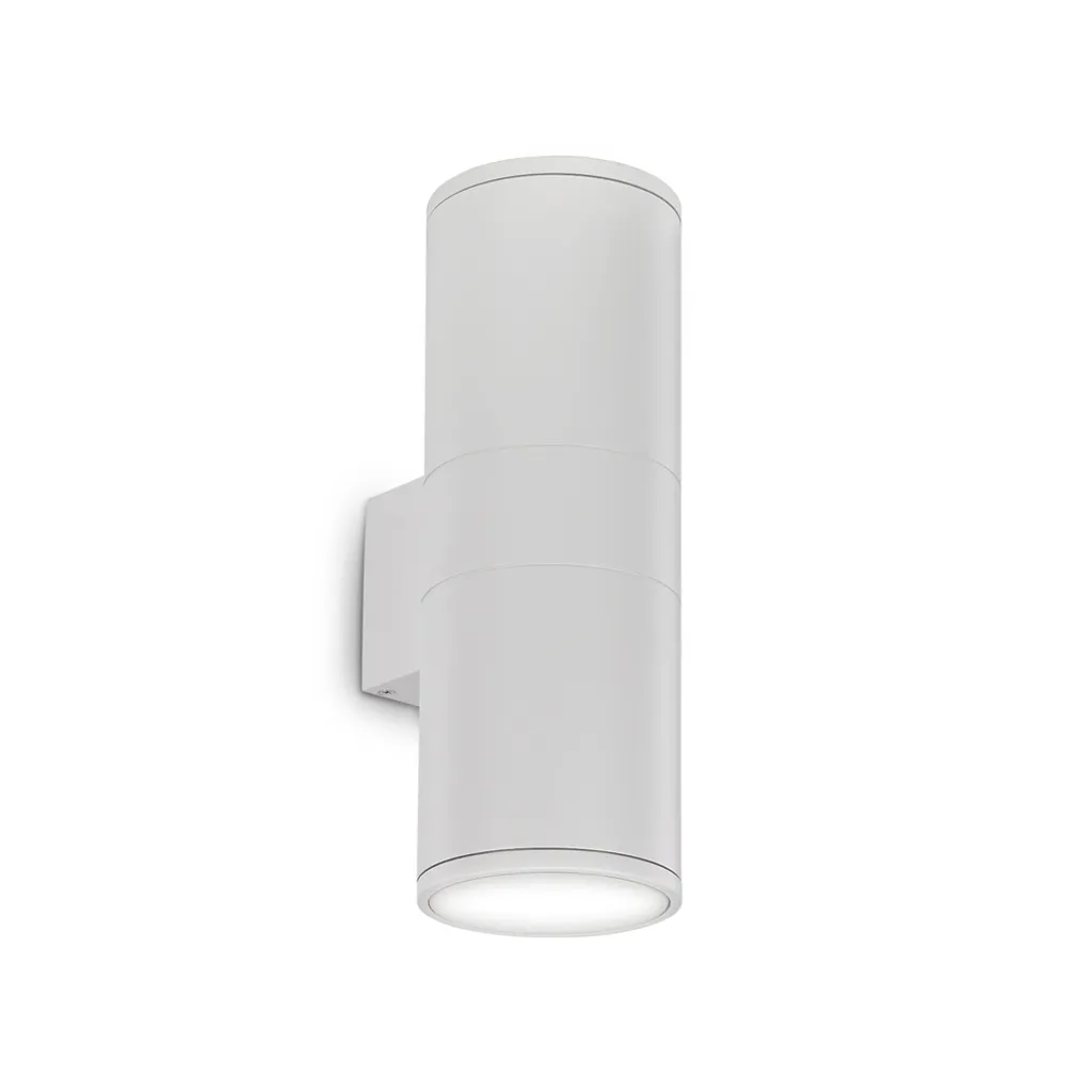 Applique murale GUN blanche 2 points lumineux en aluminium cylindrique