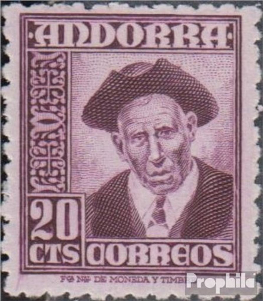 Briefmarken Andorra - Spanische Post 1948 Mi 44 postfrisch Symbole