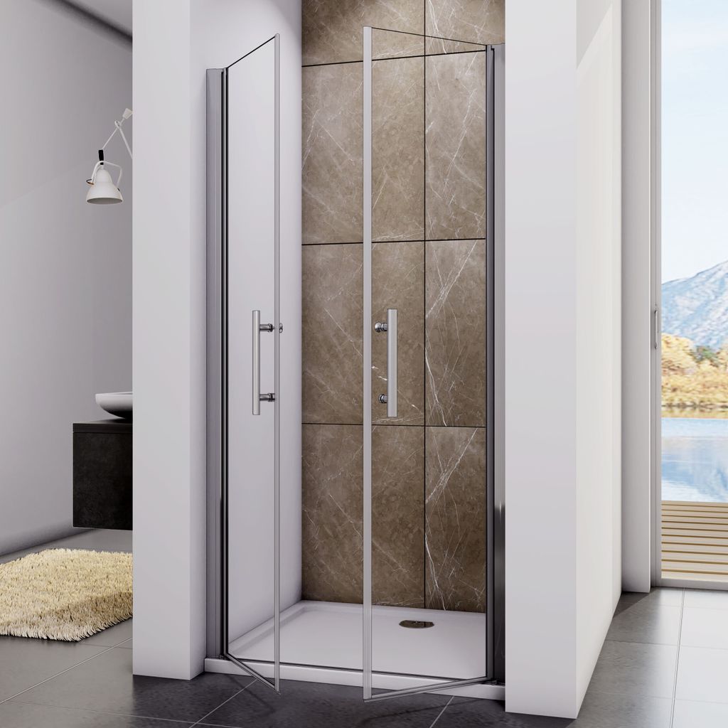 90x195cm Nischentür Pendeltür Duschtür Schwenktür Duschabtrennung Glas Dusche Duschkabine