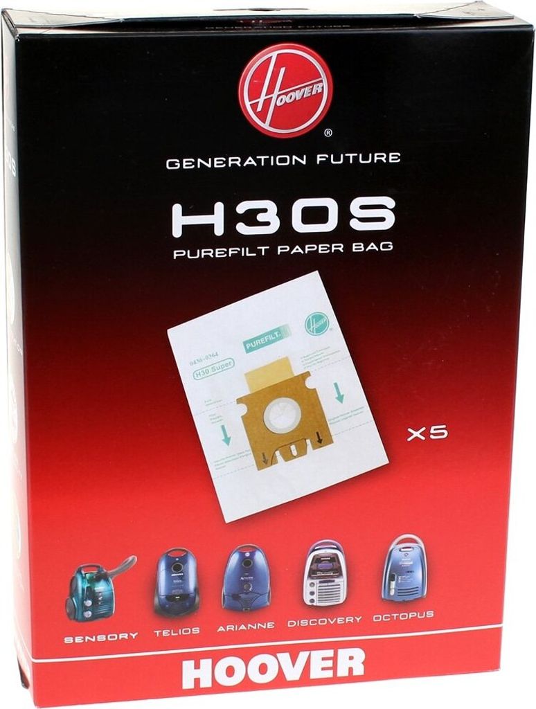 Hoover H30S, Staubbeutel, Zylinder-Vakuum, Weiß, Papier, Produktbild 