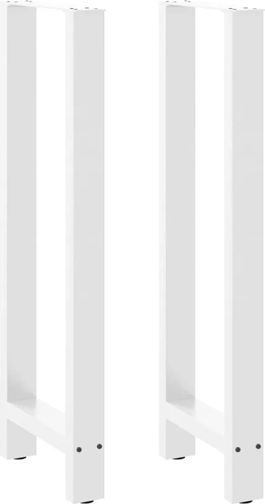 Gambe per Tavolo Alto da Cucina Bianco 2 pezzi 40x110cm Acciaio DIY