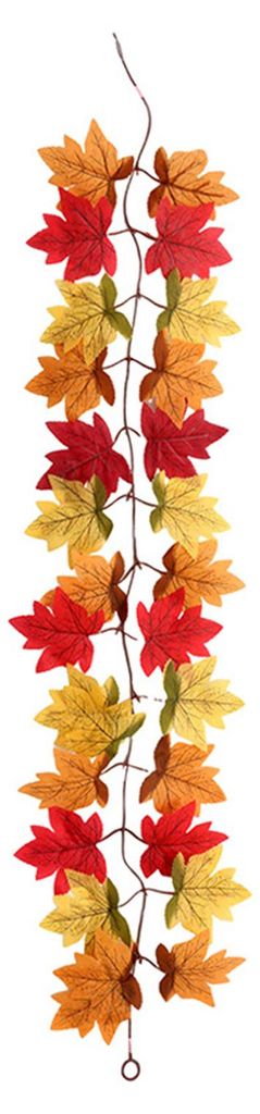 Künstliche Ahornblattgirlande (100/175 cm), UV-beständig, für Herbst, Halloween, Erntedankfest, Kaminsims, Veranda, Innen- und Außendekoration